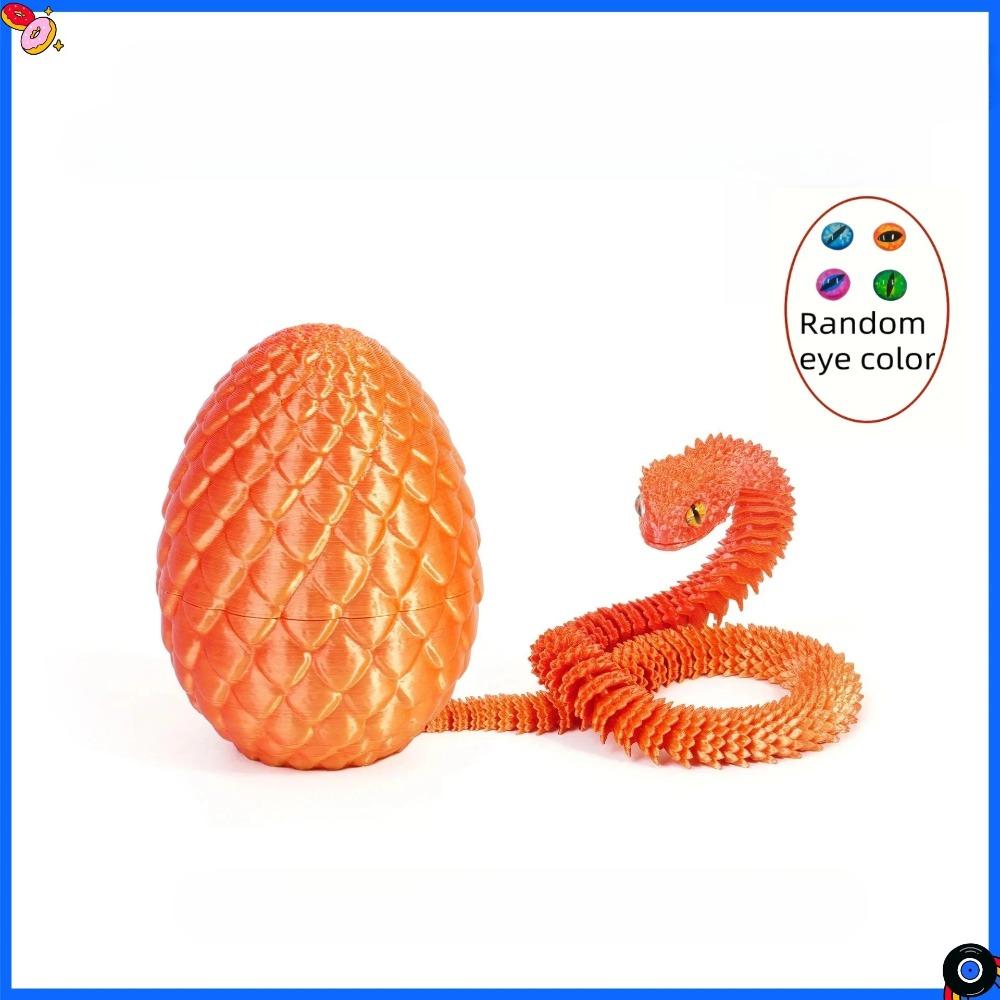 3D-gedrucktes Schlangenei mit flexiblem innerem Scharnier, Tier-Spielzeug, bewegliches Gelenk, Überraschungsei, Schreibtisch-, Heimdekoration