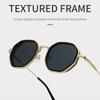 2026 New Men's Premium Polyhedron Sunglasses Retro Sunshade UV Sun Glasses Luxury Brand Designer Punk Popular Metal Eyeglasses