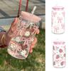 Plastic Water Bottle Bowknot Pattern Coffee Cup Simple Aesthetic Tumbler Cup  for Students