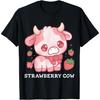 Strawberry Cow Kawaii Anime Strawberry Milk for Girls Women T-Shirt
