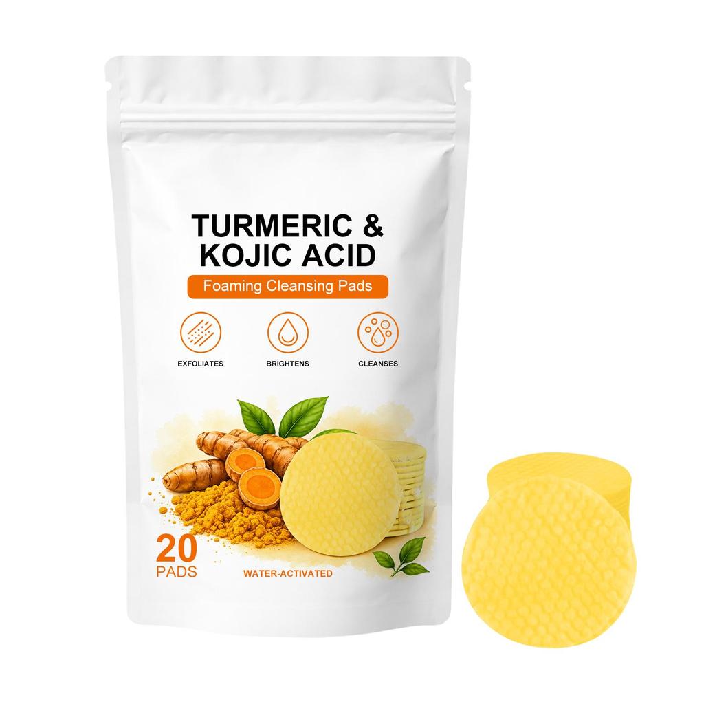 Turmeric Skin Brightening Cleaning Gasket Water-exposed Foaming Plant Extract Skin Cleansing Gentle Care Portable Cleaning Gasket