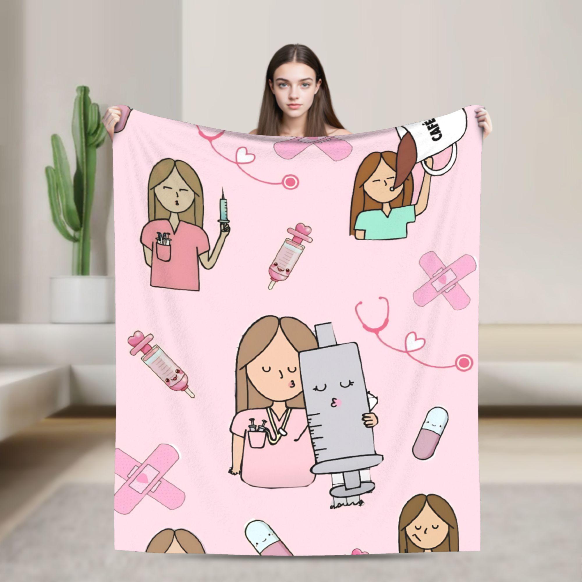 Super Warm Blanket Travel Office  Medical Nurse Doctor Throw Blanket  Flannel Bedspread For Bedroom Novelty Sofa Bed Cover 30x40in