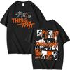 Stray Kids This & That Doppelseitig bedrucktes T-Shirt, Mitglieder-Fotocollage-Grafik mit Unterschrift Kpop-Fan Lässiges Kurzarm-T-Shirt