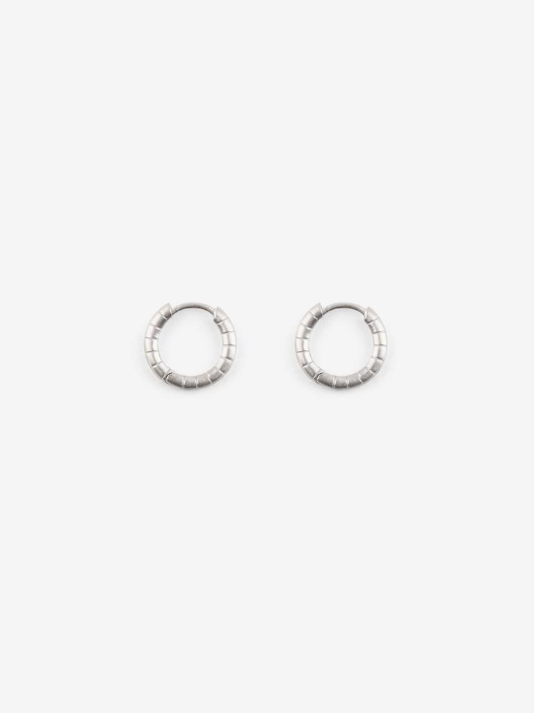 Benoit [Silver 925] Line One-Touch Hoop Small Earrings Silver