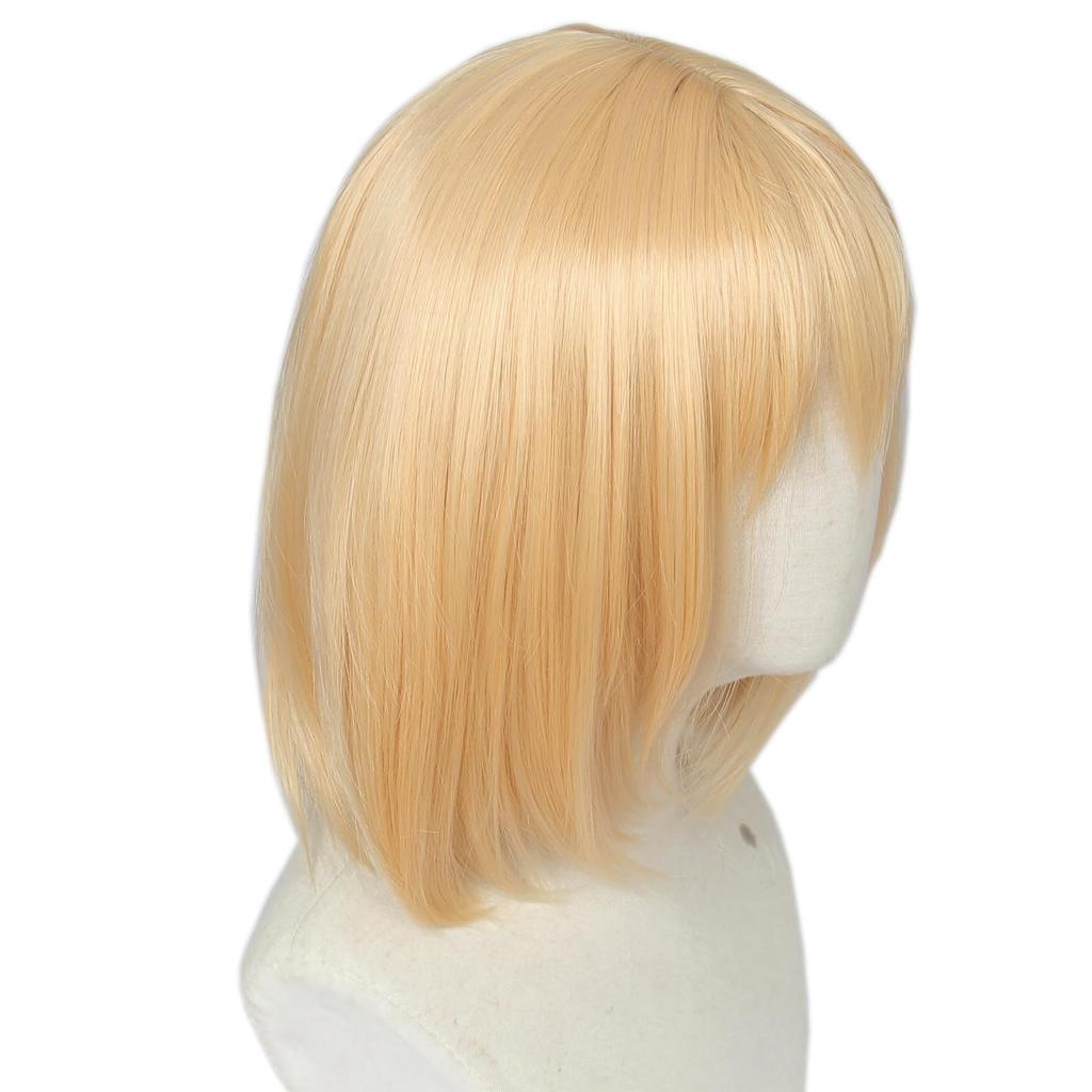 Linfairy Howl Cosplay Wig, Heat-Resistant, Bob Blonde Wig, Costume Accessory for Parties, Halloween, School Festivals, and Events