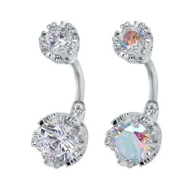 [Onm] Onm Twinkle Look Silver Crystal Belly Button Piercing (2 Types) (S9594213)