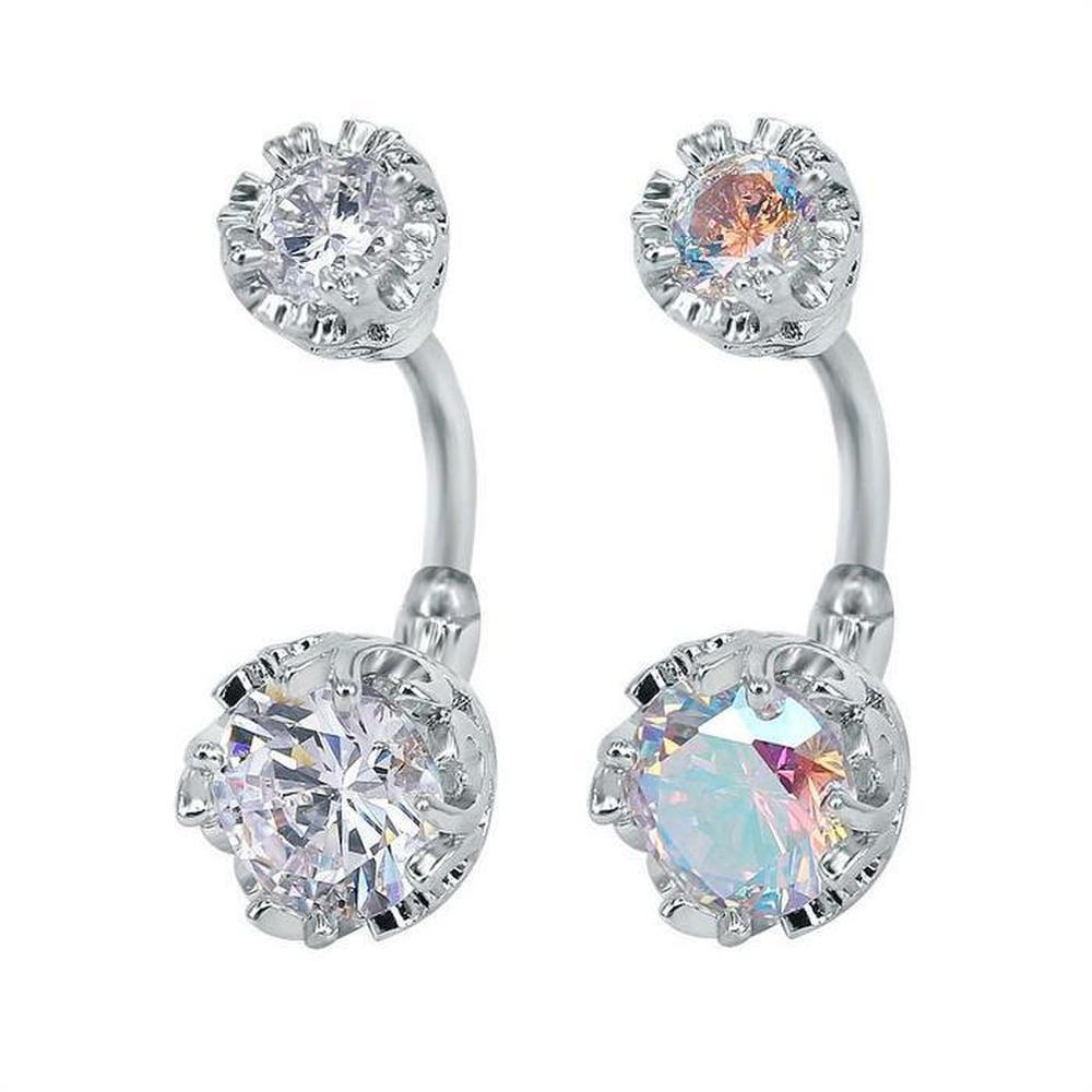 [Onm] Onm Twinkle Look Silver Crystal Belly Button Piercing (2 Types) (S9594213)