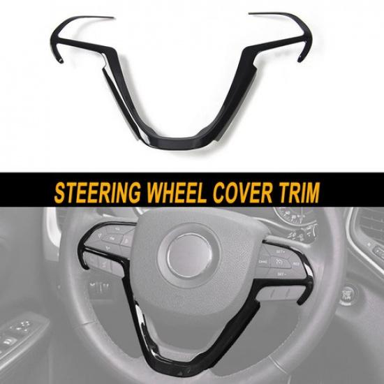 

Чорна декоративна накладка на кермо для Jeep Cherokee 14-20 Аксесуари