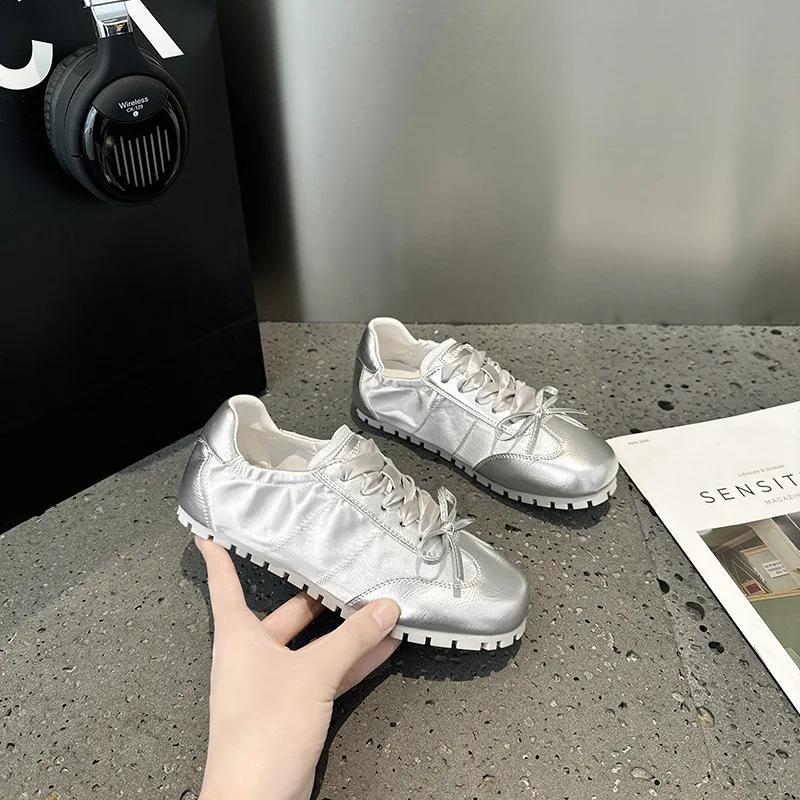 

Новые весенние женские балетки, модные элегантные туфли с круглым носком и перекрестными ремешками, женские удобные балетки в уличном стиле на мягкой подошве 35