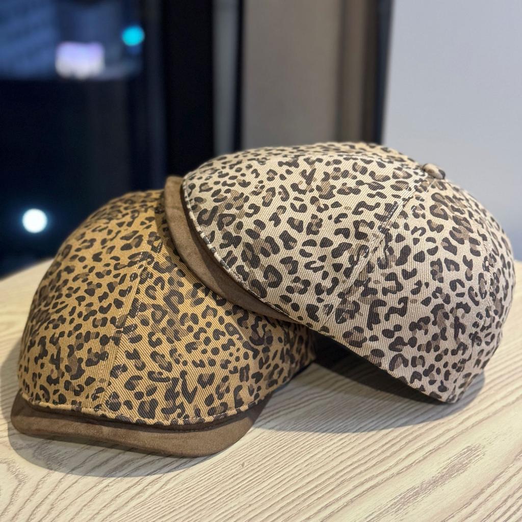 New Leopard Print Advance Hat Women's Spring and Autumn Style Personalized Beret Retro Duckbill Hat