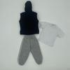 3 Pieces 1/6 Men Sleeveless Hoodie Pants Short Sleeve, Handmade Doll Clothes, Fashion Cloth Costume