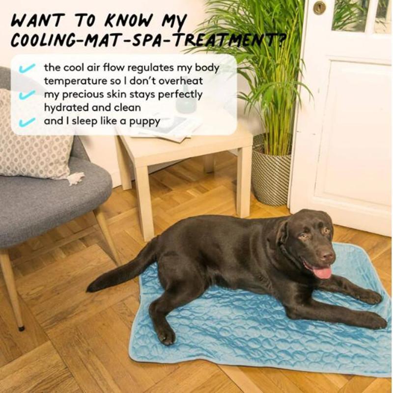 Die ultimative kühlende Haustiermatte Atmungsaktiv Waschbar Sommer-Pad Hund Katze Selbstkühlende Decke für Hundehütte Transportbox und Bett Schlafkissen Eis Seide