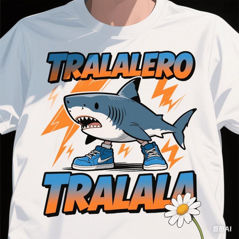 Tralalero Tralala Kids T-shirt Tungtung Sahur Brainrot Anime Tees Boy Girl Summer Short Sleeve Cotton Tops Children Clothes Gift