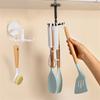 Multi Functional 1pc Hook Rotating 7-Claw Hook Kitchen Storage 360 Degree Bathroom Hook Household Hook No Punching Adhesive Hook