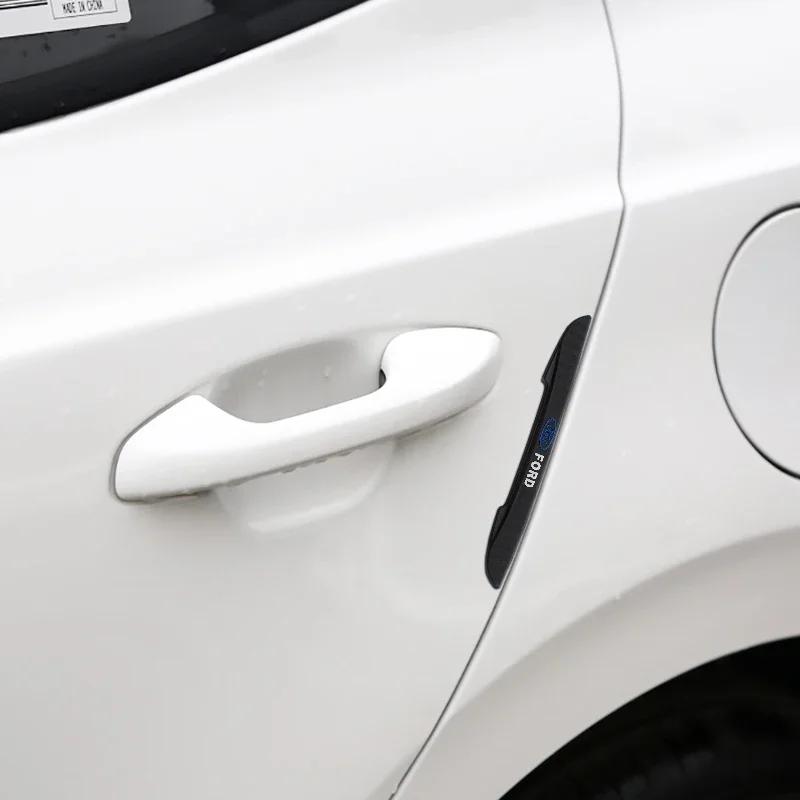 CUSH7 4PCS Bumper Anti-collision Strip Car Door Edge Anti-Scratch Protector Stickers For Ford Focus Mondeo Mustang Fiesta Kuga Escape