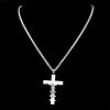 Kreuz Jesus Anhänger Edelstahl Halskette für Damen Herren Silber Farbe Christliches Kruzifix Religiöser Schmuck Amulett Party Geschenk