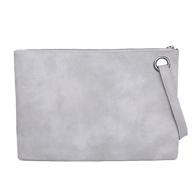 Solid Women Clutch Bag Leather EnvelopeEvening Handbag