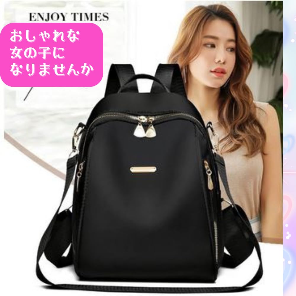 ORIJIRI Women's 3-Way Mini Backpack, Waterproof Nylon, Lightweight, Large Capacity, Popular Shoulder Bag for Commuting, School, and Travel