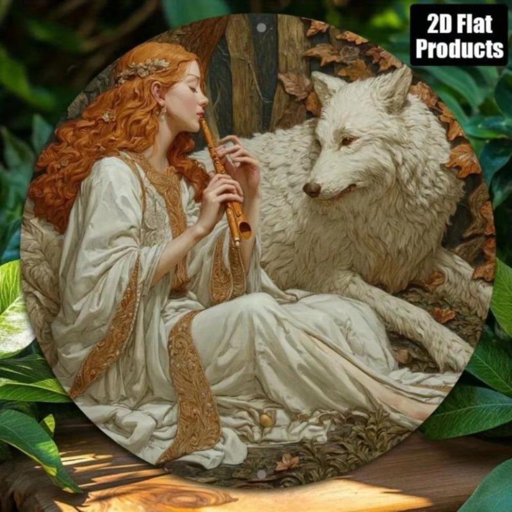 Vintage Wolf Celtic Metal Sign Bar Bedroom Decor Halloween Gift