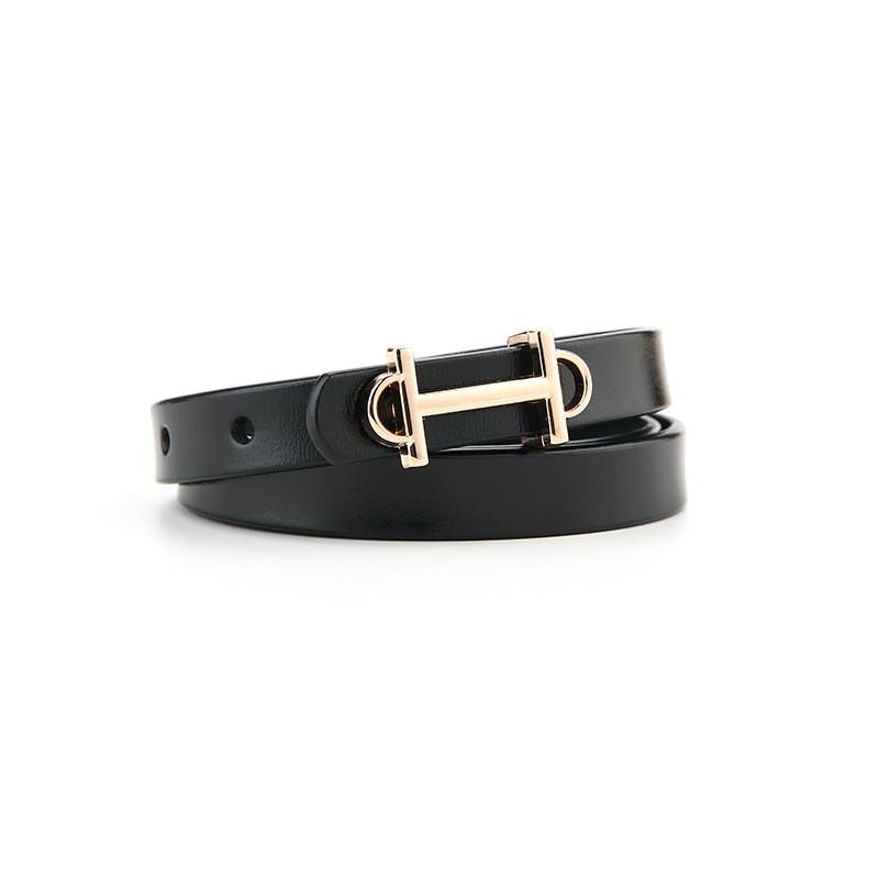 Cintura da Donna in Vera Pelle con Fibbia Quadrata per Abbigliamento Casual e Accessorio di Moda
