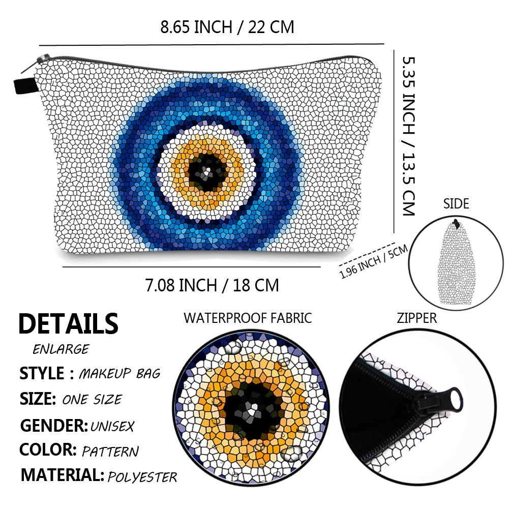 Evil Eyes Print Pattern Portable Women Travel Storage Bag Toiletry Organize Cosmetic Bag Waterproof Female MakeUp Bag