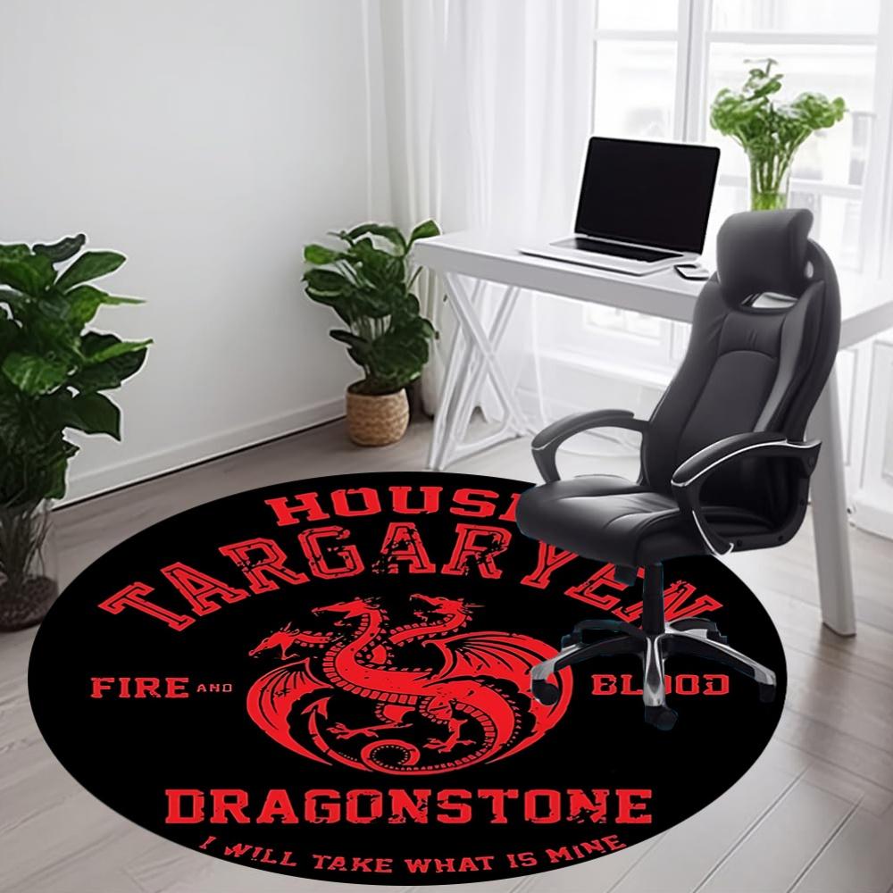 1pc House Targaryen, Dragonstone Carpet, Round Non-Slip Durable Large Size Office Carpet, Suitable for Office, Beautiful Decoration