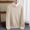 Men's Autumn/Winter Pure Wool Round Neck Loose Fit Cashmere Sweater - Youth Fashion