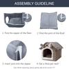 Cozy Pet House for Indoor Cats and Small Dogs, Removable Washable Pet Bed House with Soft Cushion, Warm Winter Pet Sleeping Nest