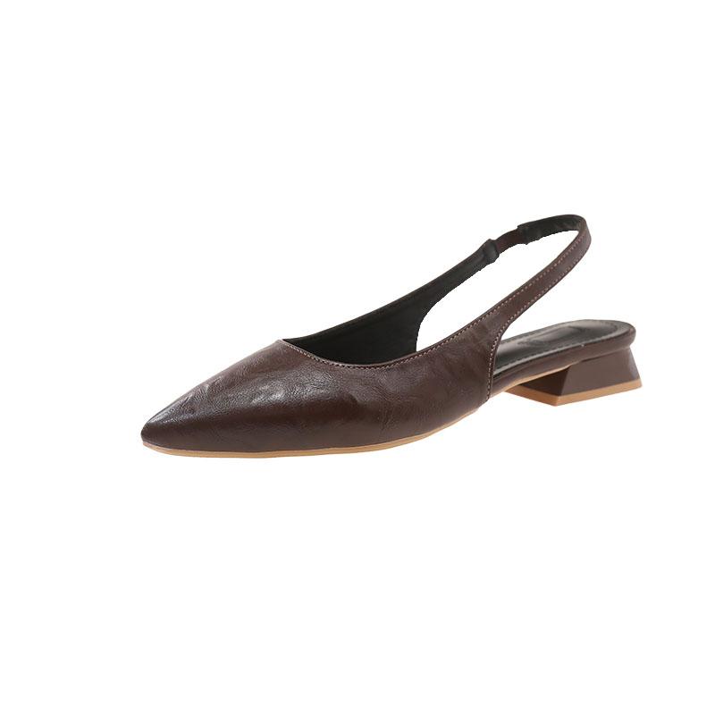 Fashion Luxury Elegant Fashion Patent Leather Pointed Toe Women Pumps Elegant Low Heels Sandals Casual Dress Street Style Shoes