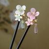 National Style Flower Pendant Wooden Hairpin