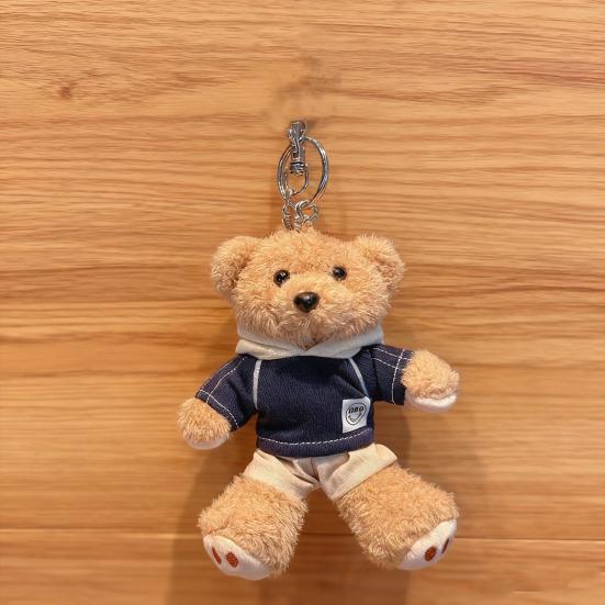 6 Inch Plush Bear Keychain Cartoon Bear Bag Charm Cute Stuffed Animal Keyring for Backpack Handbag Keys Hanging Accessories