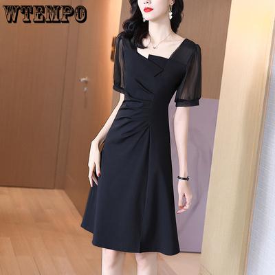 Dresses Female Summer Fashion Dresses French Age Reduction A-line Dress High-end Temperament Thin Black Dress