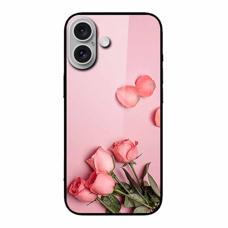 Glass Case For iphone 16 Plus 16Plus Coque Tempered Glass Hard Back Cover For iphone 16 Plus Phone Case Soft TPU Black Bumper iphone 16 Plus