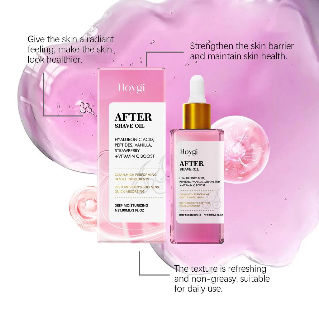 Hoygi Strawberry Scented Shaving Oil 90ml: Quickly soothes skin, deeply moisturizes and smooths, perfect for daily skincare.