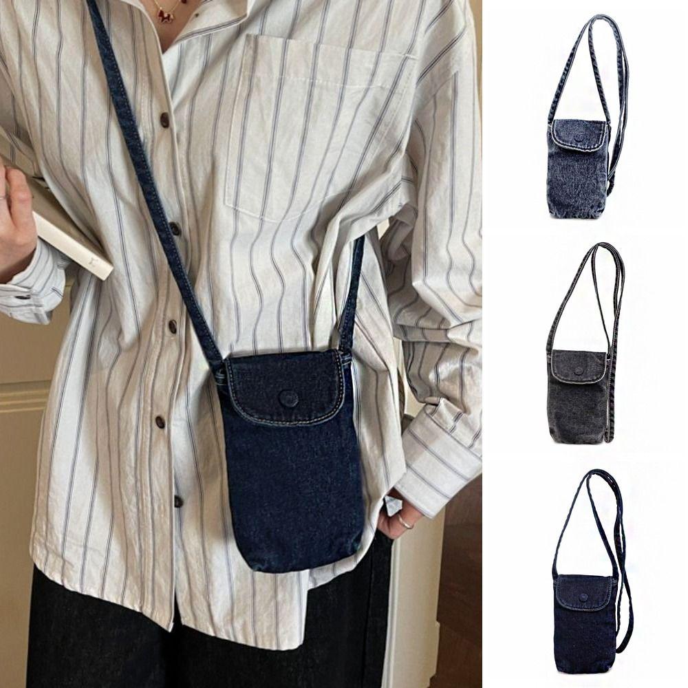 Street Style Denim Crossbody Tasche Y2K Handy-Portemonnaie Modische Canvas Tasche Damen & Herren