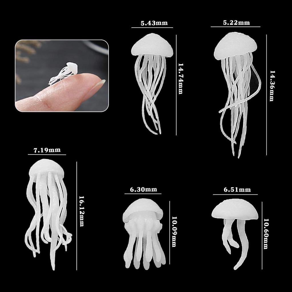 FineInno 3D Marine Life Jellyfish Silicone Mold Materials for Resin UV Resin DIY Decorating Encapsulation, Molds, Materials, Tiny, 5-Pack (Jellyfish)