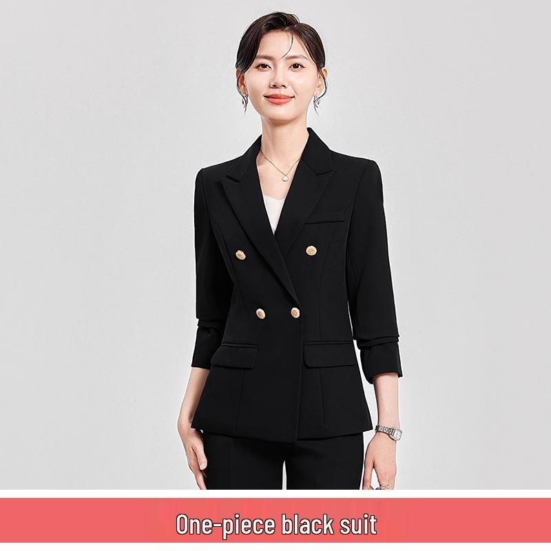 

Женский костюм премиум-класса черного цвета для собеседований и официальных мероприятий 2024 XXXXL