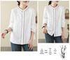 Women's Artistic Retro Embroidered Cotton Linen Shirt - Loose Casual Top for Spring 2026 Arrival