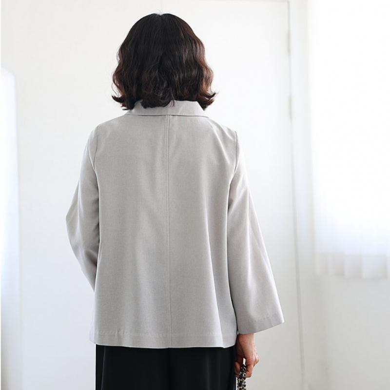 Shiz Madam J31820 Flare Jacket Round Collar