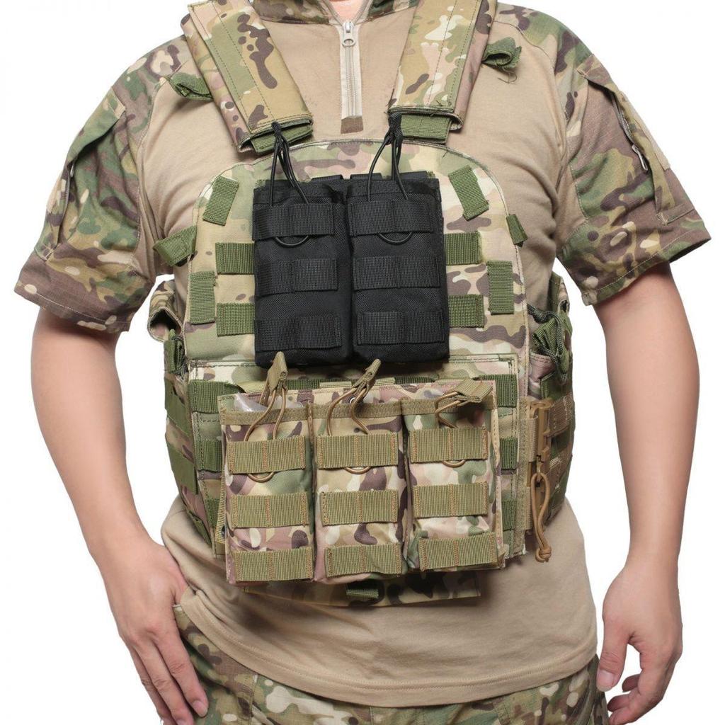 Tactical M4 MOLLE Magazine Pouch: Multifunctional Crossbody Bag with Power Bank Sleeve for Outdoor Sports Enthusiasts.