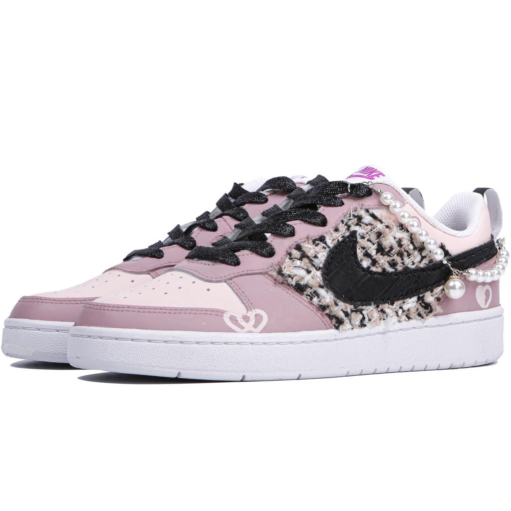 Nike Court Vision 1 Pearl Scent Low Top Skateboard Shoes GS Pink Black DQ5979-100(Team4-)
