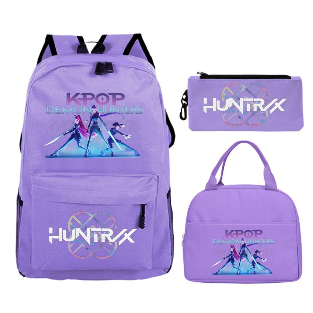 Animation Cartoon With Peripheral Printing Children'S Spine Backpack Set, Primary And Secondary School Student Leisure Schoolbag