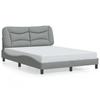 Vidaxl Rama Łóżka Z Oświetleniem Led Bez Materaca Jasnoszary 140X190Cm