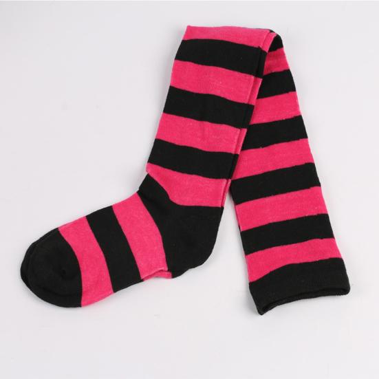 Stockings Color Block Striped Women Over The Knee Thigh High Socks for Christmas