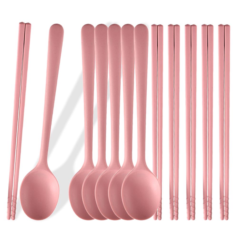 

12Pcs Silicone Flatware Cutlery Set Sushi Sticks Coffee Tea Spoons Set Dinnerware Korean Chopsticks Dessert Spoon Tableware Set