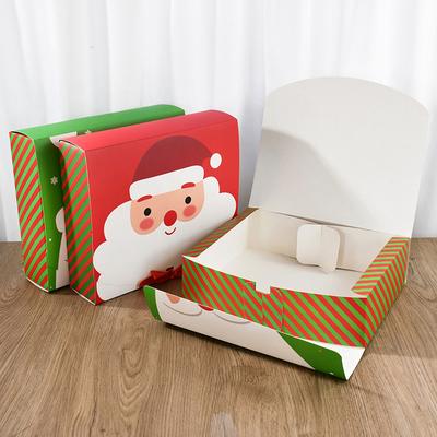 4/2Pcs Merry Christmas Gift Packing Boxes Large Candy Cookie Snack Box 2024 Xmas Noel Navidad Kids Gift Favors 2025 New Year
