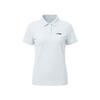Li Ning Badminton Series Simple Elegant Slim Lightweight Breathable Casual Versatile Polo Shirt T-Shirt Women Tops Sky-Blue APLR126-8