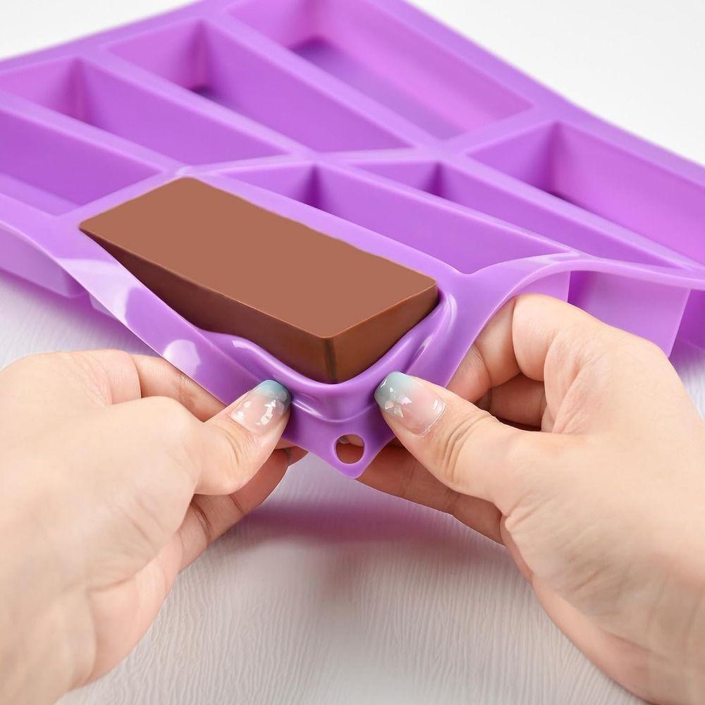 Heat-resistant Silicone Baking Mold 8 Cavity Energy Bar Maker Soft Chocolate Mold DIY