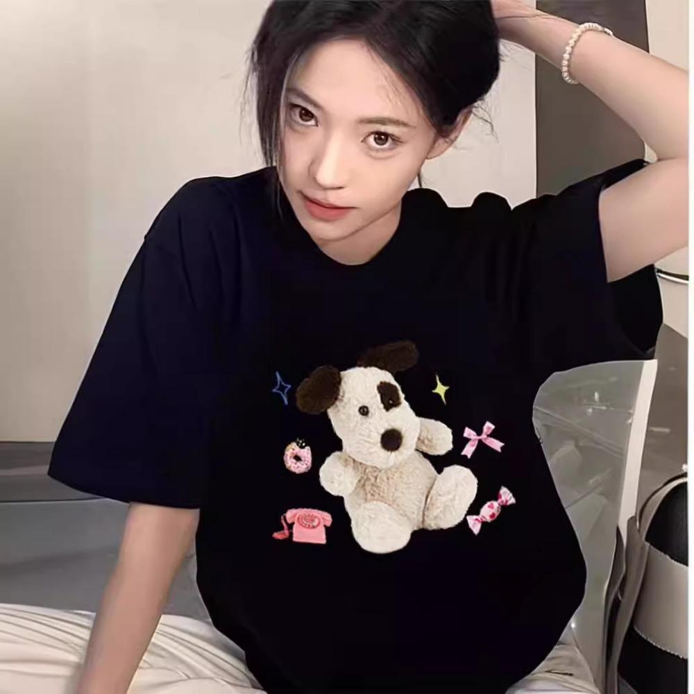 Women s short-sleeve T-shirts, comfortable fit, casual style, polyester fiber XXS
