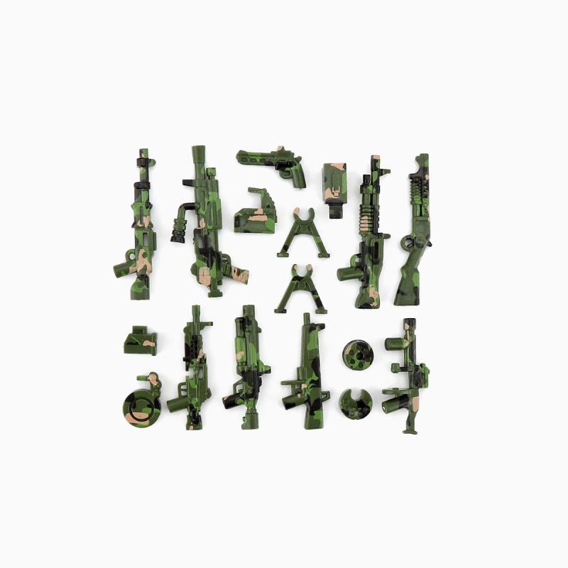 Military WWII Weapons Building Blocks Soldier Figure Toy Gatling M2 Heavy Machine Gun NSV M19 Box Rifle Bullet Chain Mortar K045